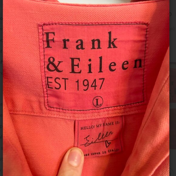 Frank and Eileen Eileen Coral Button Down, size large - Picture 2 of 4